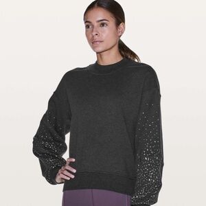 lululemon athletica Dark Charcoal Gray Pullover Sweatshirt with Speckled Sleeves